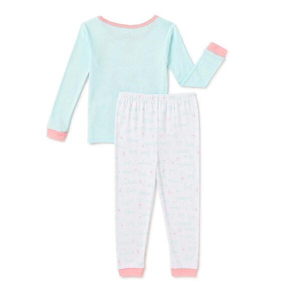 NEW Disney Princess Moana Ariel Belle Cinderella 2 Piece Set Snug Fit Pajama Pjs - Picture 2 of 3